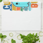 レトロヴィンテージキュートハロウィーン幽霊 キッチンタオル (折り畳み)