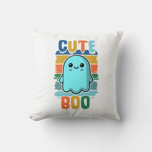 レトロヴィンテージキュートハロウィーン幽霊 クッション (正面)