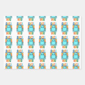 レトロヴィンテージキュートハロウィーン幽霊 ラッピングペーパーシート (正面3)