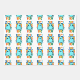 レトロヴィンテージキュートハロウィーン幽霊 ラッピングペーパーシート