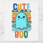 レトロヴィンテージキュートハロウィーン幽霊 ワインラベル (シングルラベル)