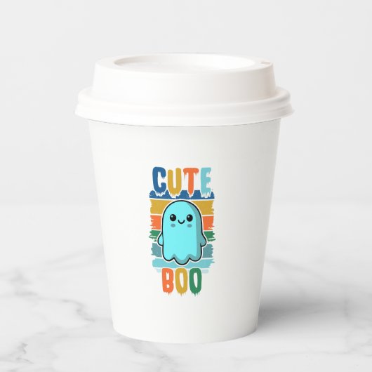 レトロヴィンテージキュートハロウィーン幽霊 紙コップ (正面)