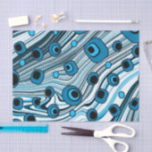 レトロヴィンテージキュートパターンとGroovyスタイル 薄葉紙 (クラフト)