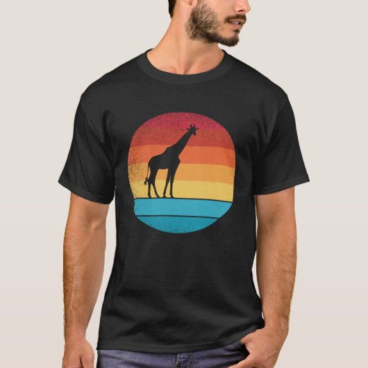 レトロヴィンテージキリンと可愛い動物2 Tシャツ (正面)