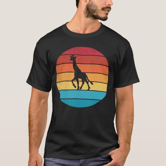 レトロヴィンテージキリンと可愛い動物7 Tシャツ (正面)