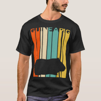 レトロヴィンテージギニアピグシルエットギニアピグロフ Tシャツ