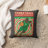 レトロヴィンテージクラシックググランジリーンバスケットボール クッション (ブランケット)