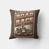 レトロヴィンテージクラシックグランジオートバイロードレース クッション (裏面)