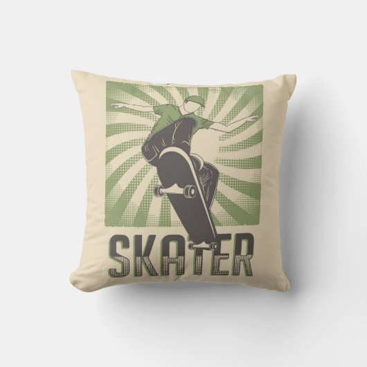 レトロヴィンテージクラシックグランジスケーター クッション (正面)