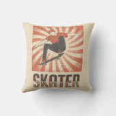 レトロヴィンテージクラシックグランジレッドスケーター クッション (裏面)