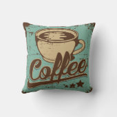 レトロヴィンテージクラシックコーヒーオリーブグリーン クッション (裏面)