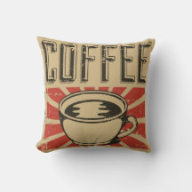 レトロヴィンテージクラシックコーヒー愛好家装飾用クッション