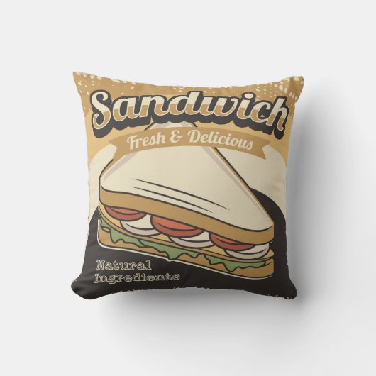 レトロヴィンテージクラシックサンドグランジイッチ クッション (正面)