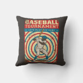レトロヴィンテージクラシックサークル野球選手 クッション (裏面)