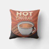 レトロヴィンテージクラシックスウィートブラウンホットチョコレート クッション (裏面)