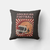 レトロヴィンテージクラシックブルーアメリカンフットボール クッション (裏面)