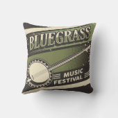 レトロヴィンテージクラシックブルーグラスミュージック クッション (裏面)