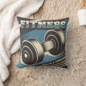 レトロヴィンテージクラシックブルーフィットネスウェイト クッション (ブランケット)