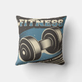 レトロヴィンテージクラシックブルーフィットネスウェイト クッション (裏面)