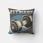 レトロヴィンテージクラシックブルーフィットネスウェイト クッション (正面)