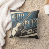 レトロヴィンテージクラシックミュージックデルタブルース クッション (ブランケット)
