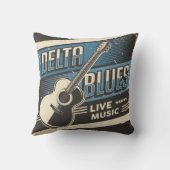 レトロヴィンテージクラシックミュージックデルタブルース クッション (裏面)