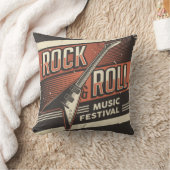 レトロヴィンテージクラシックミュージックロックンロール クッション (ブランケット)