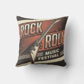 レトロヴィンテージクラシックミュージックロックンロール クッション (裏面)