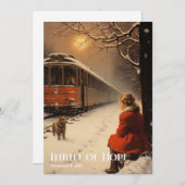 レトロヴィンテージクラシック居心地の良い冬スリルオブホープ シーズンカード (正面/裏面)