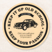 レトロヴィンテージクラシック車 ラウンドペーパーコースター (正面)
