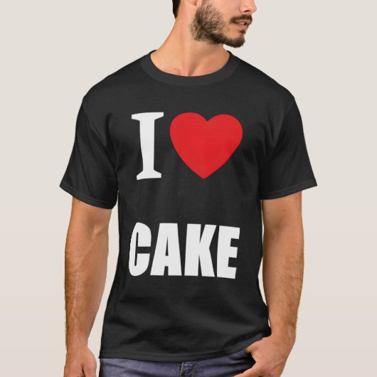 レトロヴィンテージクラシックIラブケーキ Tシャツ (正面)