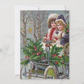 レトロヴィンテージクリスマスの女の子を追加気持ち ノートカード (正面)