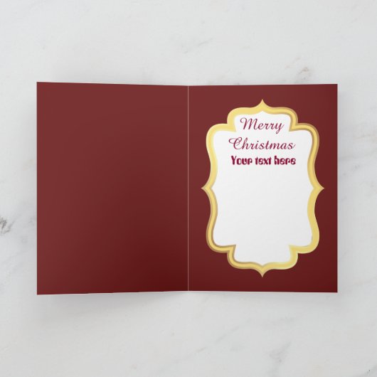 レトロヴィンテージクリスマスの子供を追加文字カード シーズンカード (内部)