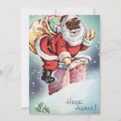 レトロヴィンテージクリスマスアフリカサンタホリデーカード シーズンカード (正面)