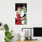 レトロヴィンテージクリスマスアートデコレディーポスター ポスター (ホームオフィス)