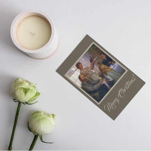 レトロヴィンテージクリスマスイブファミリーディナー シーズンカード