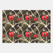 レトロヴィンテージクリスマスイラストレーションパターン ラッピングペーパーシート (正面2)