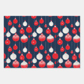 レトロヴィンテージクリスマスイラストレーションパターン ラッピングペーパーシート (正面)