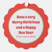 レトロヴィンテージクリスマスエンジェルズアッド文字 オーナメントカード (裏面)