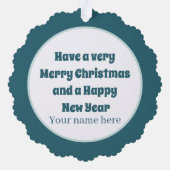 レトロヴィンテージクリスマスエンジェルズアッド文字 オーナメントカード (裏面)