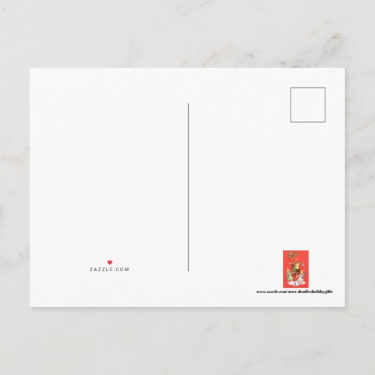 レトロヴィンテージクリスマスエンジェルズディアホリデイ 案内ポストカード (裏面)