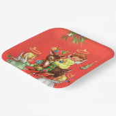 レトロヴィンテージクリスマスエンジェルズトインデアパーティー ペーパープレート (傾斜あり)