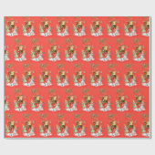 レトロヴィンテージクリスマスエンジェルズトインデア ラッピングペーパー (フラット)