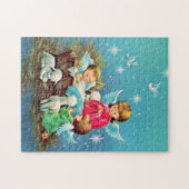 レトロヴィンテージクリスマスエンジェルズホリデイ ジグソーパズル (横)