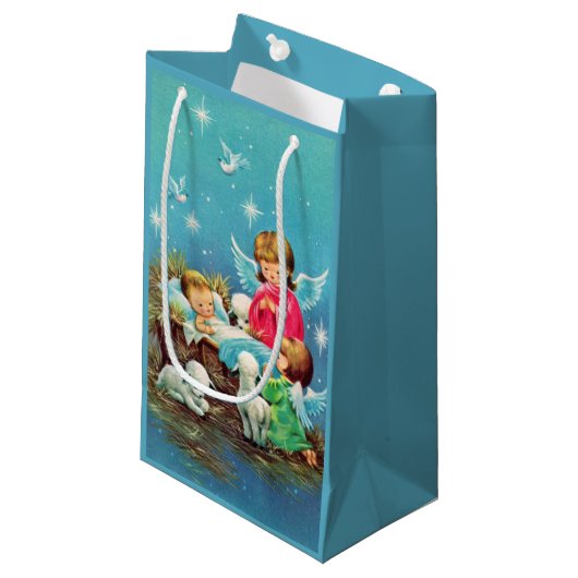 レトロヴィンテージクリスマスエンジェルズホリデイ スモールペーパーバッグ (正面アングル)