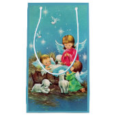 レトロヴィンテージクリスマスエンジェルズホリデイ スモールペーパーバッグ (正面)