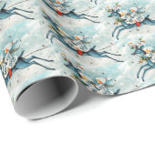 レトロヴィンテージクリスマスエンジェルズホリデイ ラッピングペーパー (ロールコーナー)