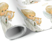 レトロヴィンテージクリスマスエンジェルタイルパーティー ラッピングペーパー (ロールコーナー)