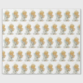 レトロヴィンテージクリスマスエンジェルタイルパーティー ラッピングペーパー (フラット)