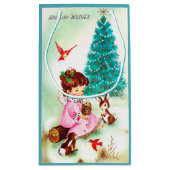 レトロヴィンテージクリスマスエンジェルパーティーバッグ スモールペーパーバッグ (裏面)